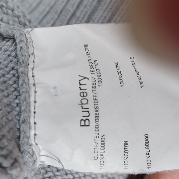 Burberry Zip Front Cotton Ribbed Collar Cardigan- Sz. 44/10 - Picture 4 of 15